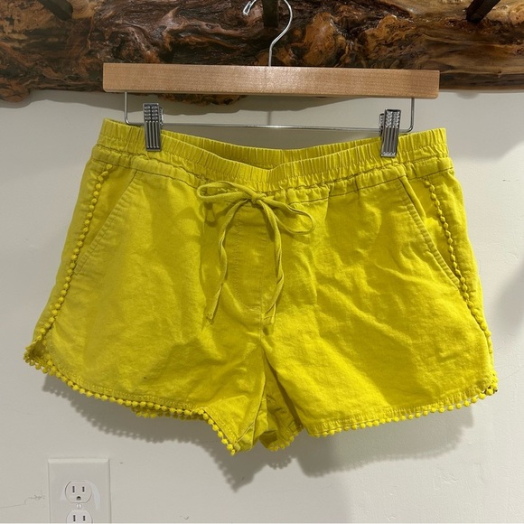 Loft Yellow Summer Drawstring Shorts with Hem Detail - small - Picture 12 of 12